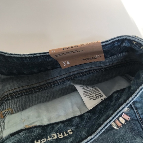 American Eagle outfitters NWT size 14 sequin short shorts jeans - Picture 4 of 5
